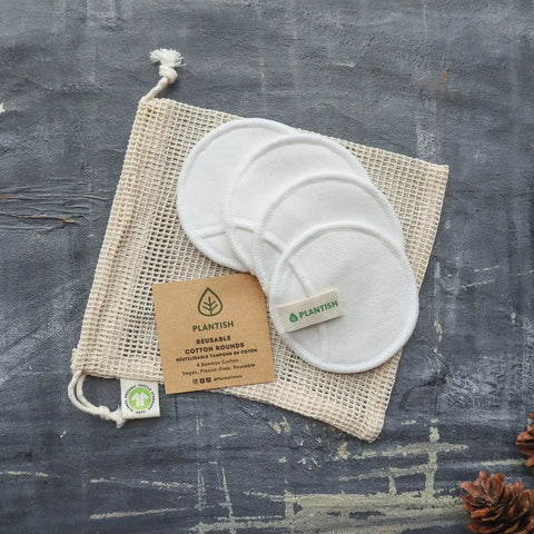 Plantish Reusable Cotton Rounds - 4 pack