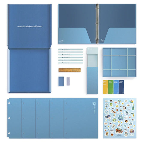 Blue Lake Ecolife School and Office Supply Kit 22 Pieces Bundle Pack