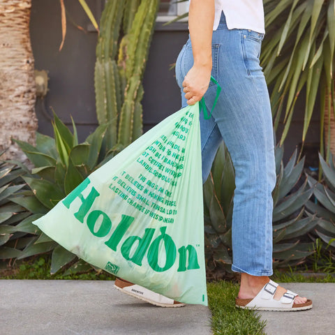 HoldOn Compostable Tall Kitchen Drawstring Trash Bags 13g (40 Pack)