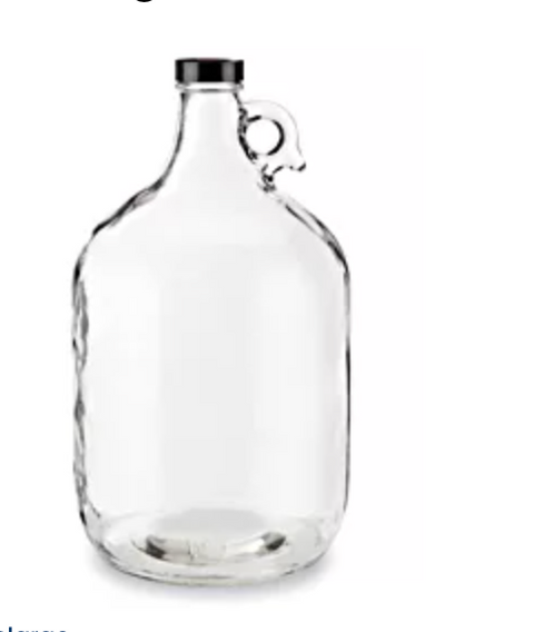 1 Gallon (128 oz) Clear Glass Jug with Gold Metal Cap