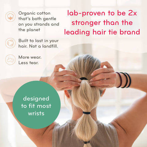 Plastic-free Round Hair Ties - Mondo 5-pack - Golden Fibres