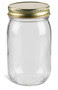 16 oz Eco Mason Glass Jar with Gold Lid