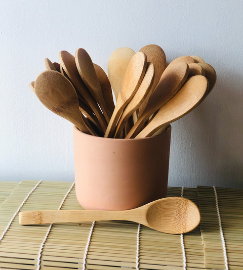 Individual Bamboo Utensils | Spoon, Knife, Fork