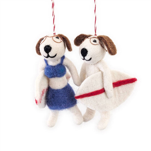 Johnny & Tyler Surf Dog Eco Ornaments